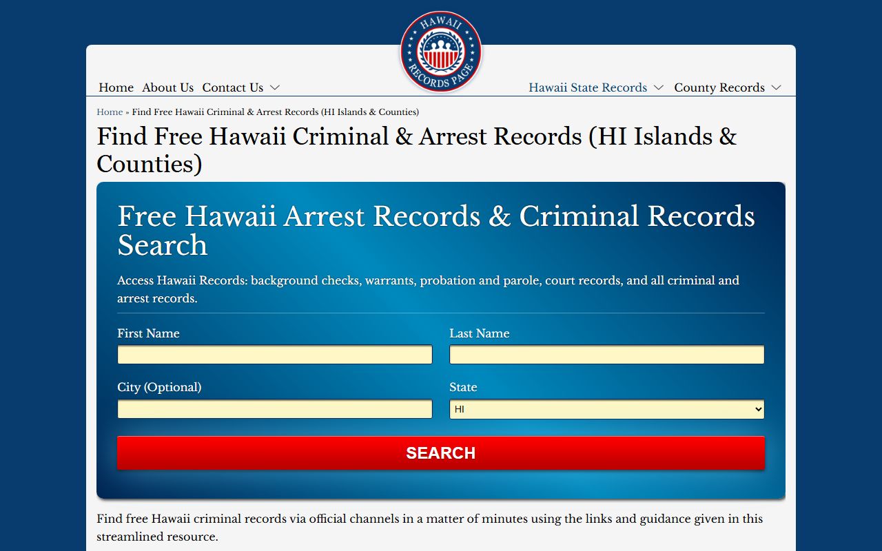 Ewa Gentry Hawaii criminal records and sex offender registry search resources