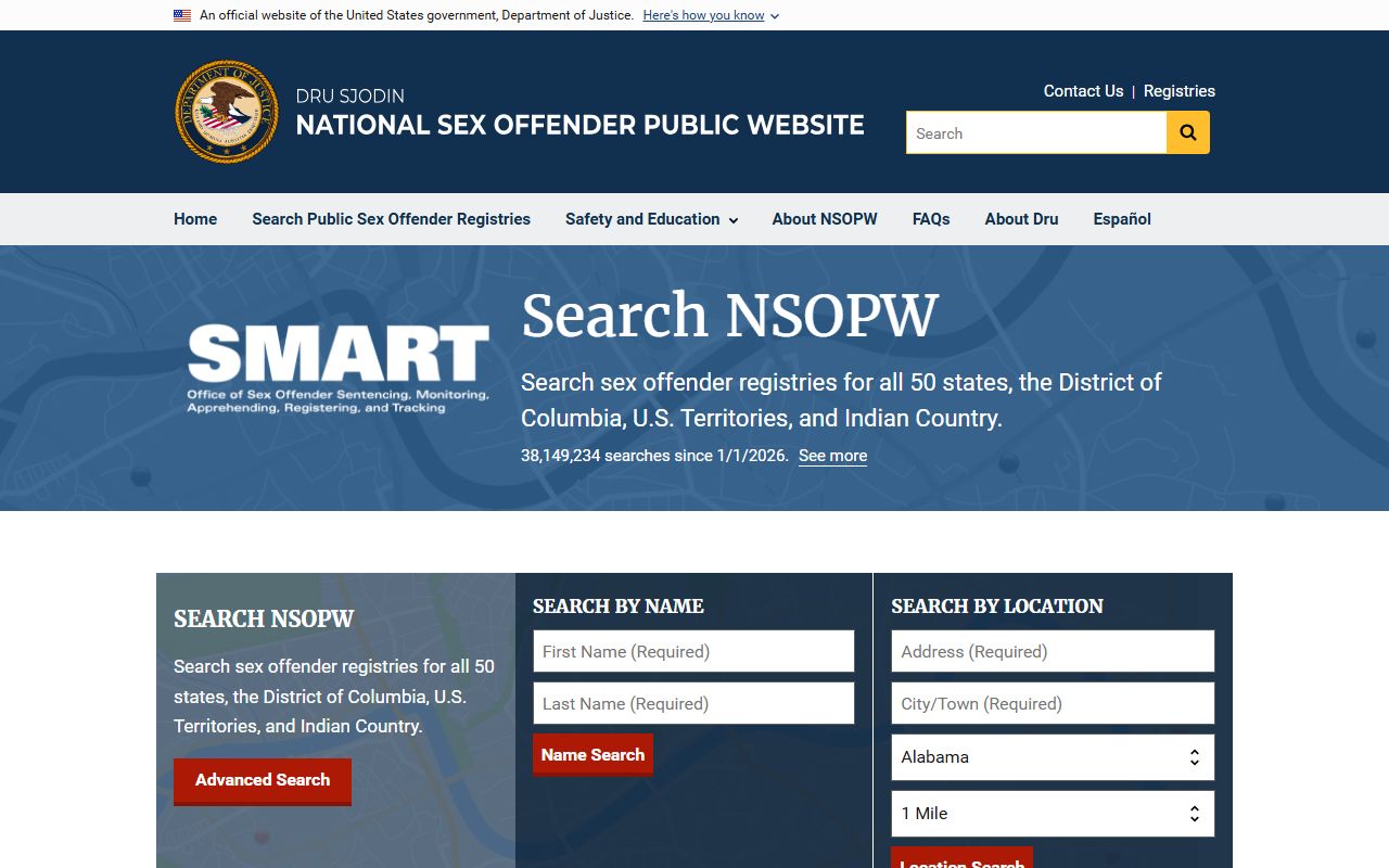 National Sex Offender Public Website for searching East Honolulu registered offenders