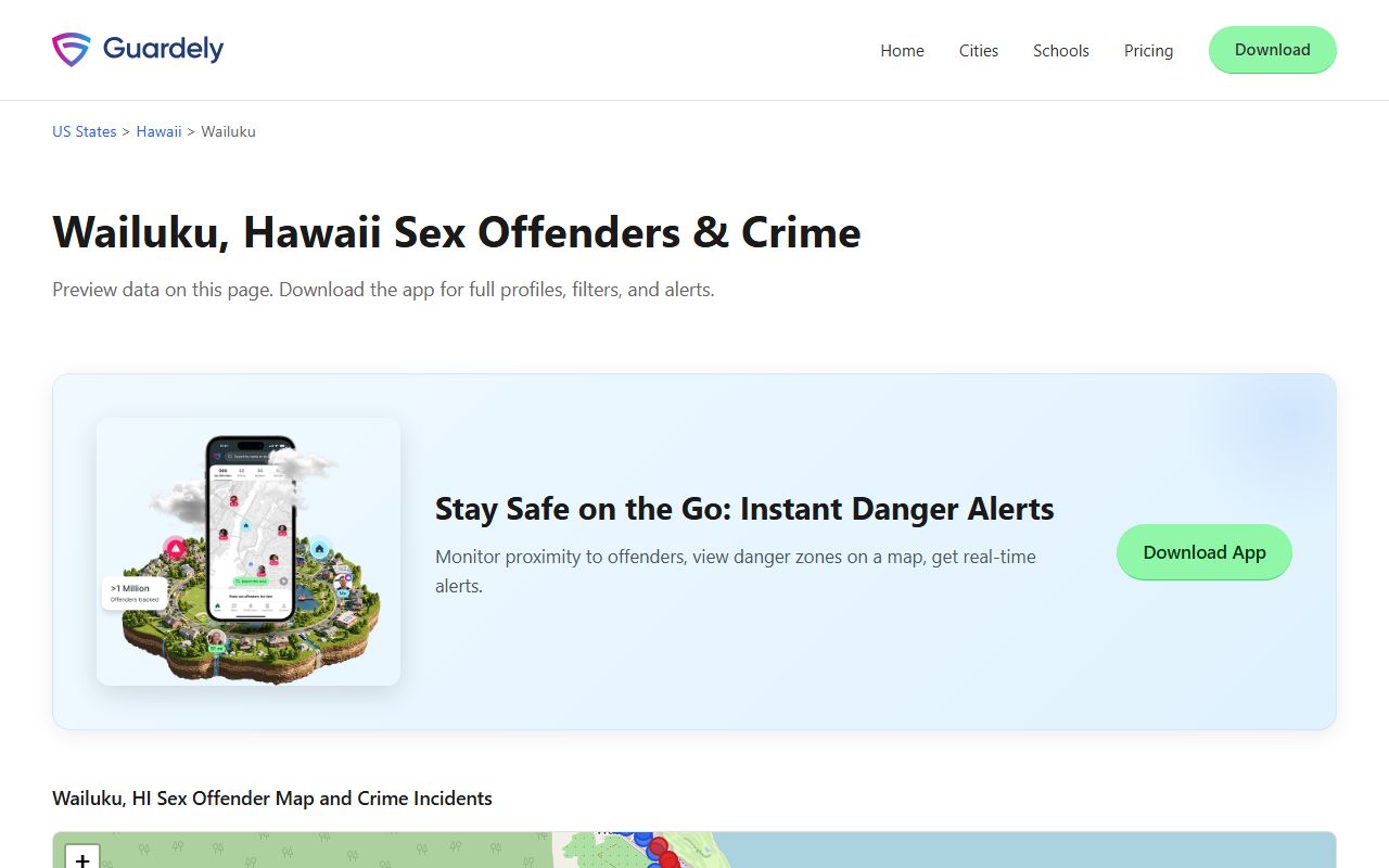 Wailuku Maui County sex offender safety information and Maui Police Department resources